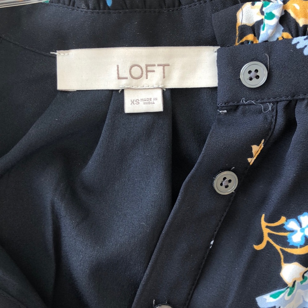 Loft Navy Ruffle Dress - Picture 4 of 7